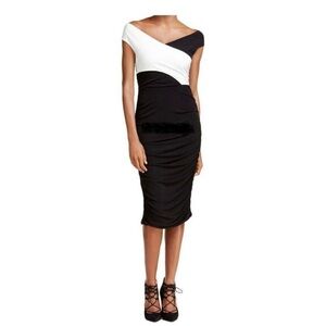 Rachel Rachel Roy Criss Cross Ruched Midi Dress Size Large NWT